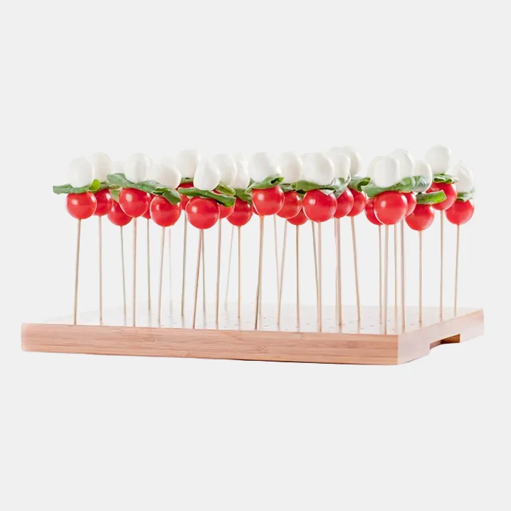 Soporte bambu para 120 brochetas 35 x 25 cm. 1 Ud.