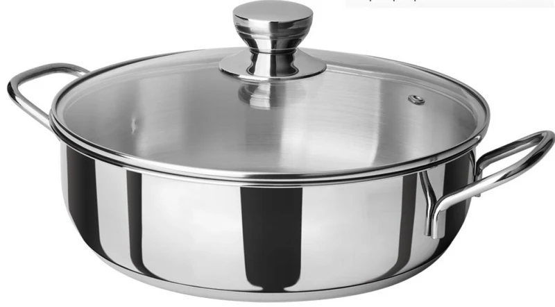 CACEROLA BAJA INOX TAPA CRISTAL 26CM