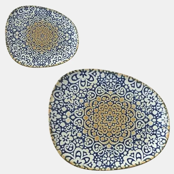 Plato llano irregular porcelana Tango Alhambra. Varias medidas - 12 Uds.