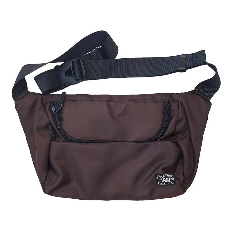 Polyester Crossbody Bag - Brown