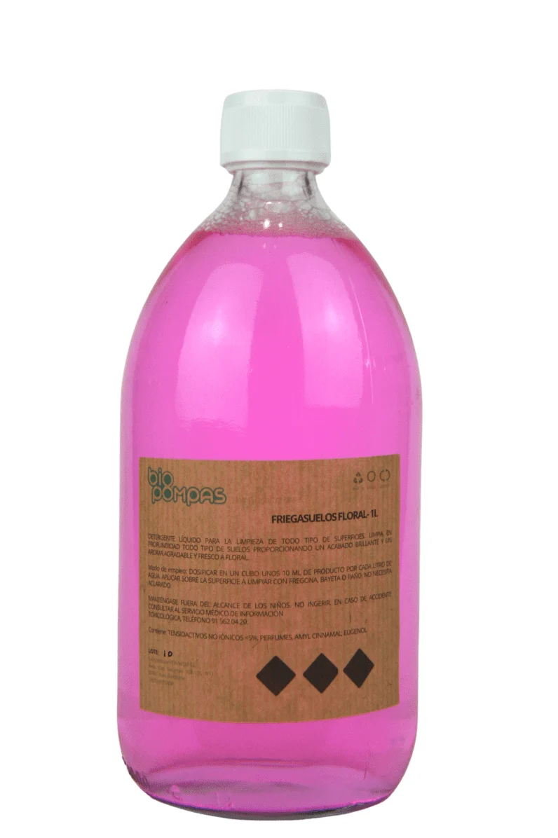 Friegasuelos Floral en vidrio retornable 1L - Bio Pompas