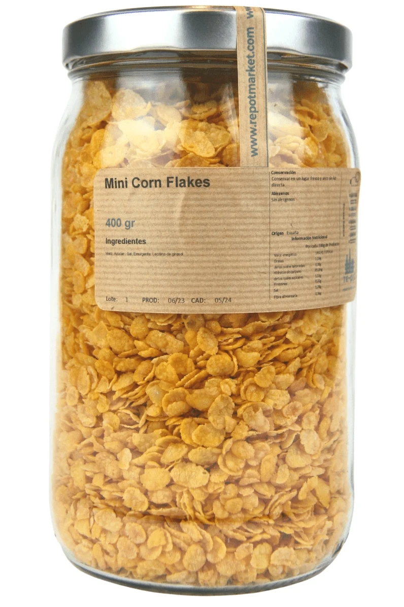 Mini Corn Flakes en vidrio retornable 400g