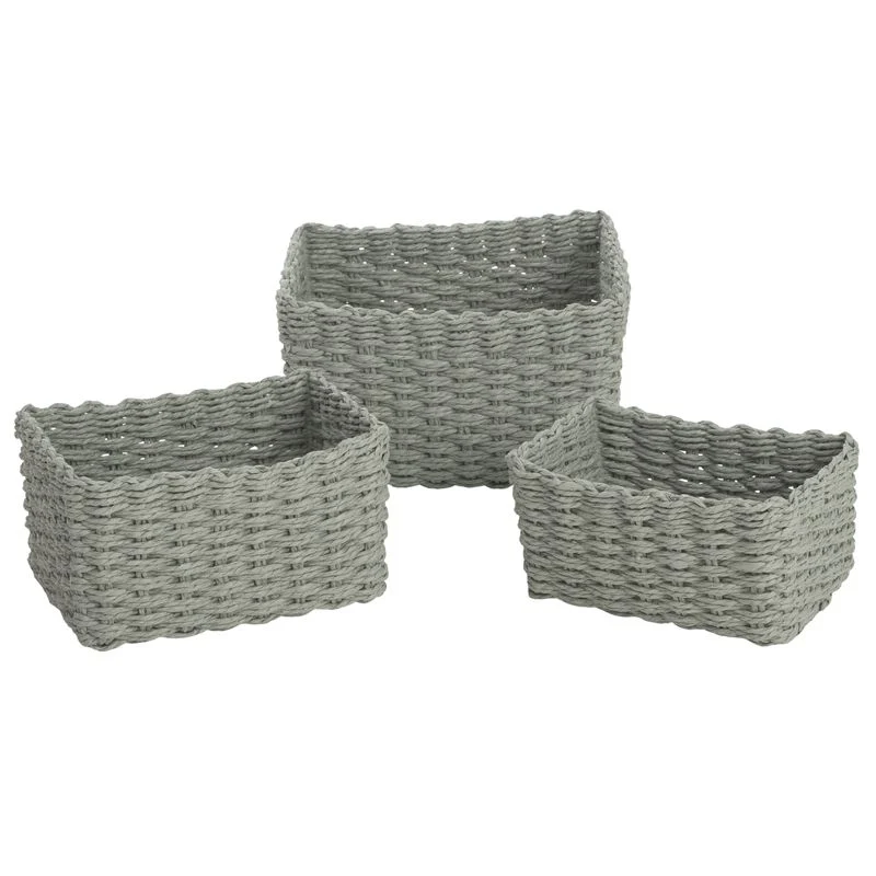 JUEGO 3 CESTAS RECTANGULARES 2 GRIS