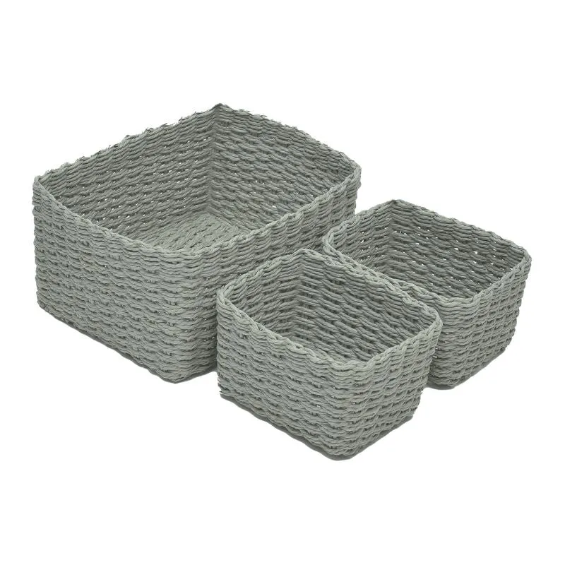 JUEGO 3 CESTAS RECTANGULARES GRIS