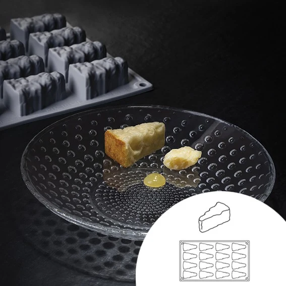 Molde de silicona en forma de Cheese. 30 x 17,5 cm. 16 cavidades - 1 Ud.