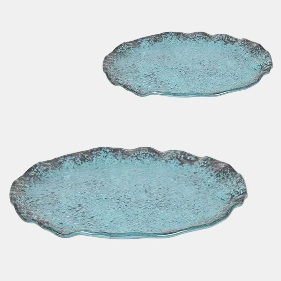 Plato turquesa redondo. ø28 x 2 cm - 4 Uds.