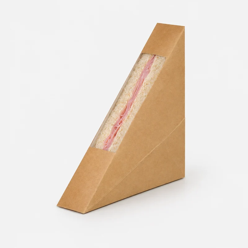 Envase triangular para sandwich. 2.6 x 12.3 x 12.3 cm - 500 Uds.