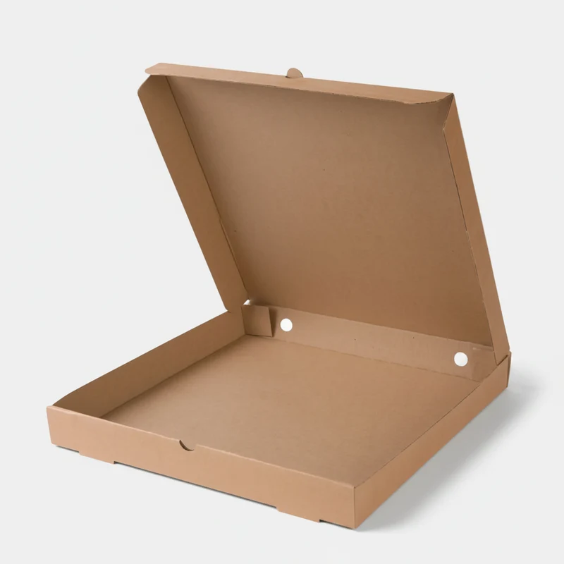 Caja para pizza cartón kraft. 33 x 33 x 4 cm - 100 Uds.