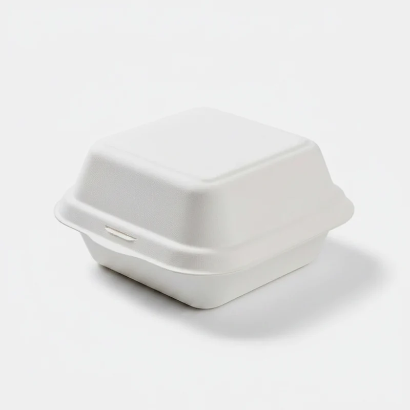 Envase hamburguesa caña de azúcar. 15.5 x 16 x 8 cm - 500 uds.