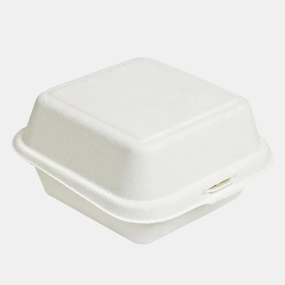 Envase caña de azúcar para hamburguesa. 15 x 15 x 8 cm - 500 Uds.