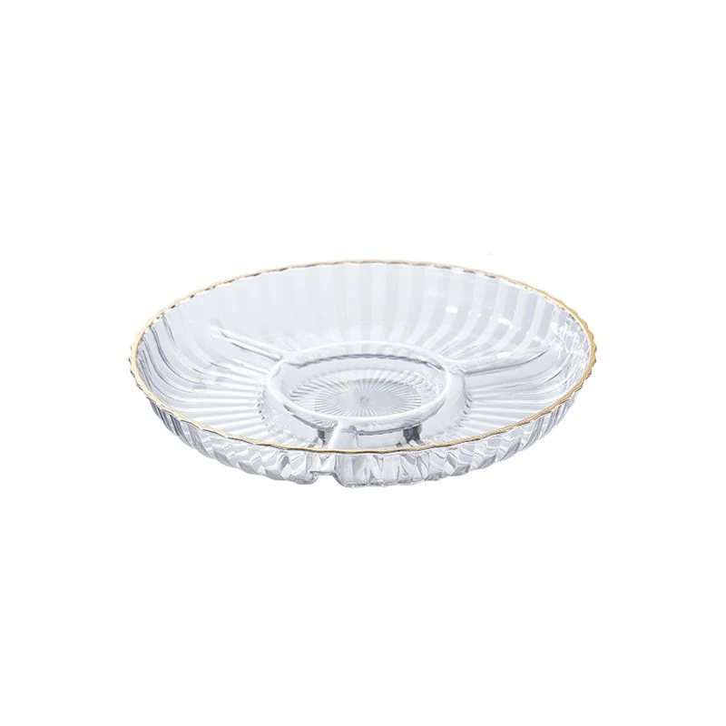 PLASTİK SERVİS TABAĞI CNR77-1 | Ø28 CM – 4 BÖLMELİ ALTIN