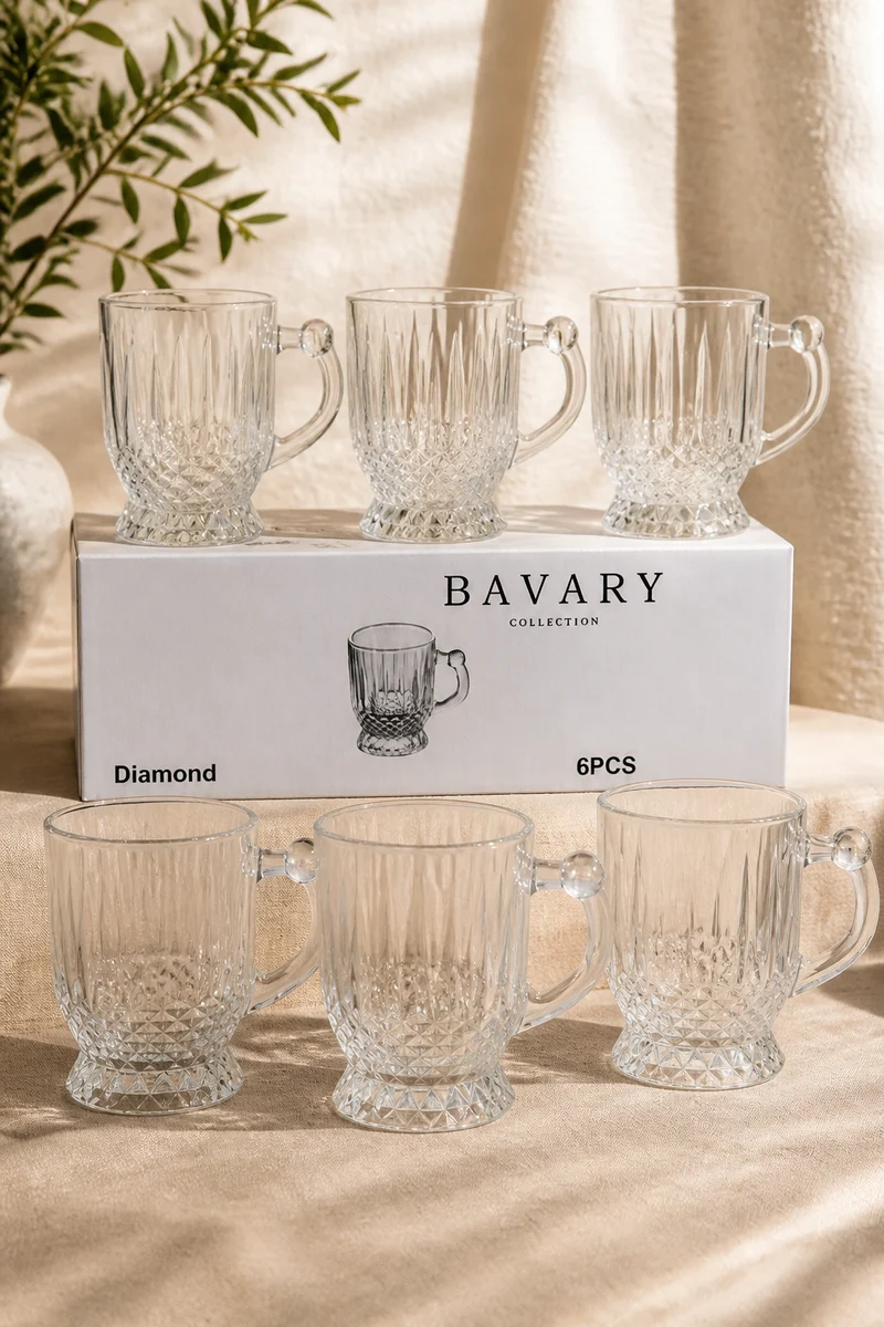 Bavary Diamond Kulplu Çay Bardakları