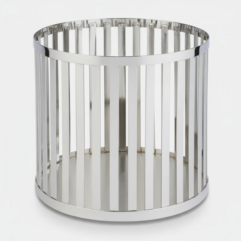 Cesto de metal cromado para buffet. 21 cm - 1 Ud.
