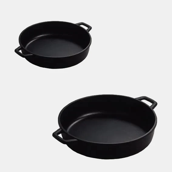 Cazuela baja sin tapa aluminio fundido. Varias medidas (1 Ud)