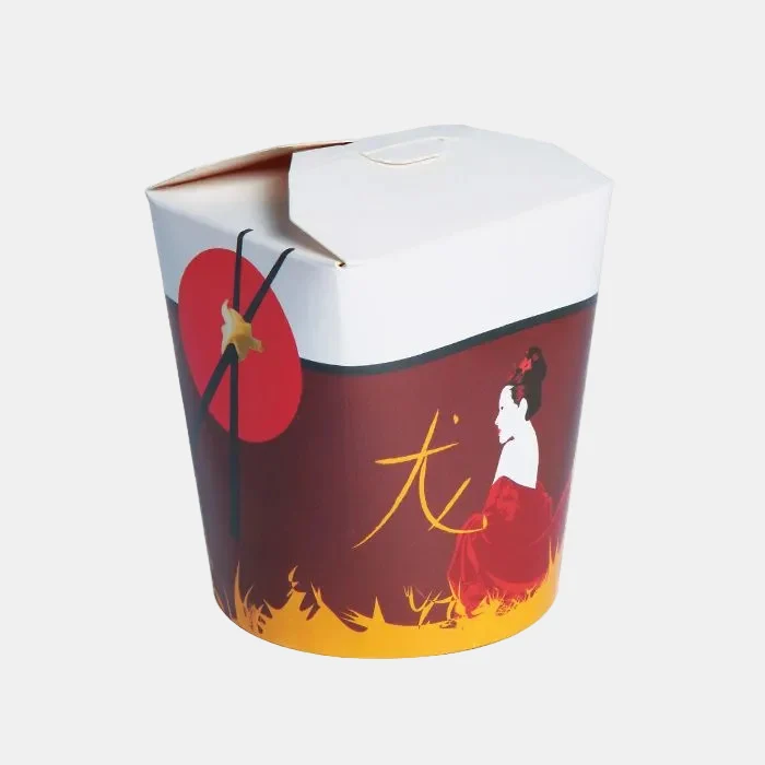 Cajas para comida oriental con base redonda de cartón - 500 Uds.