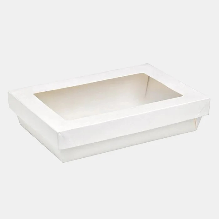 Cajas kray blancas rectángulares con tapa con ventana - 200 Uds.