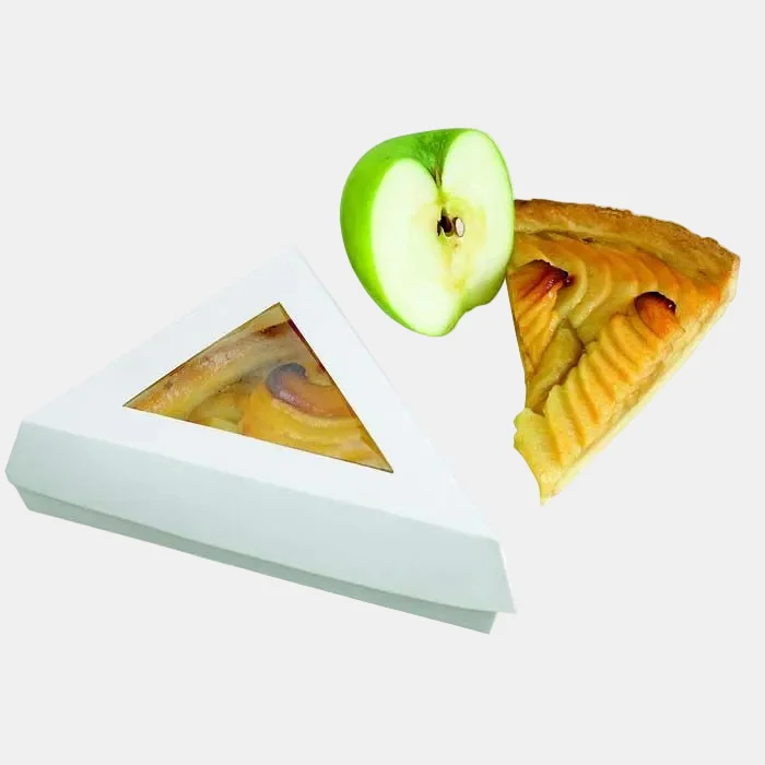 Caja pastelera triangular blanca. 15.5 x 13 x 4.5 cm - 200 Uds.