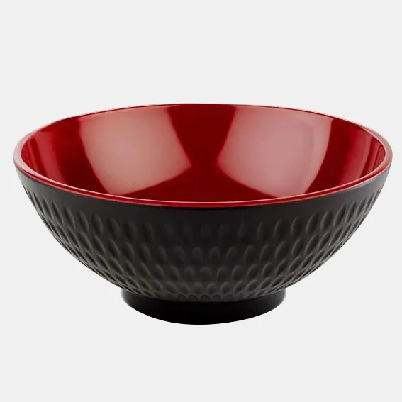 Bowl melamina Asia plus negro/rojo. ø7,5 cm x 3,5 cm - 1 Ud.