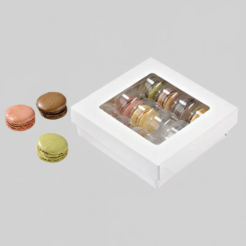 Caja kray blanca con ventana. 14 x 14 x 5 cm. 700ml - 250 Uds.