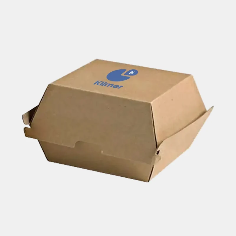 Caja de hamburguesa personalizada. 1 Tinta. 13,5 x 12,5 x 6 cm - 500 Unidades.