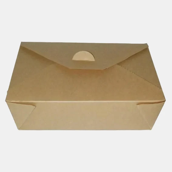 Caja biodegradable de cartón kraft. 21,5 x 16 x 5 cm. 1L - 25 Uds.