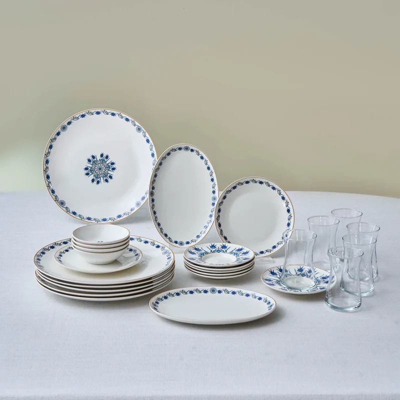 Karaca Bone China İznik 26 Parça Servis Seti, 6 Kişilik, Renkli