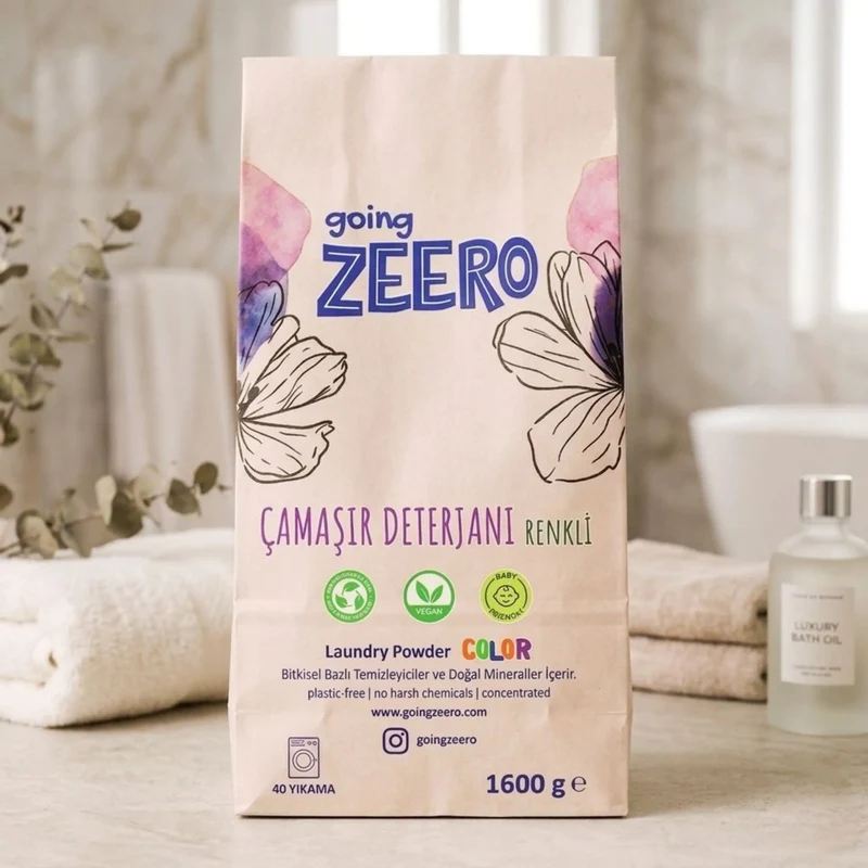 Zeero Renkli Çamaşırlar İçin Doğal Konsantre Çamaşır Deterjanı - Bitkisel & Mineral Kaynaklı - 40 Yıkama