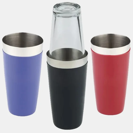 Coctelera inox con silicona negra. ø9x30 cm. 700 ml - 1 Ud.