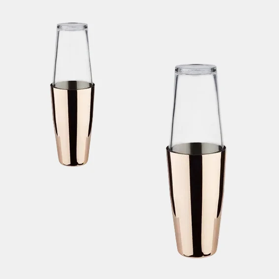Coctelera Boston acero inox con vaso de vidrio ø9 x 30 cm. 700 ml. Varios colores - 1 Ud.