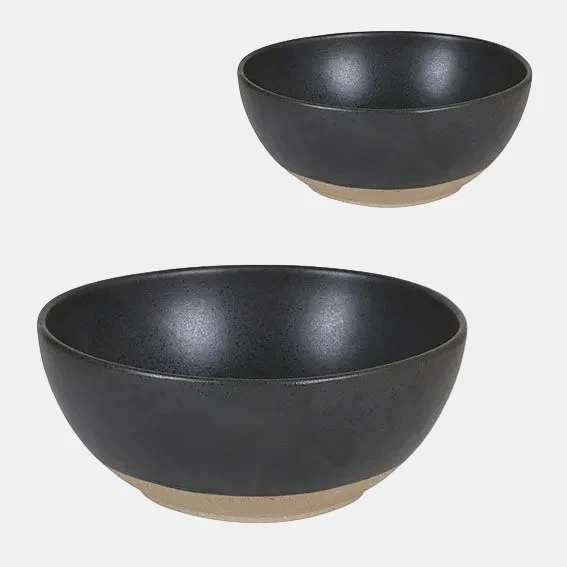 Bol oval negro base marrón Stoneware. Varias medidas y unidades.