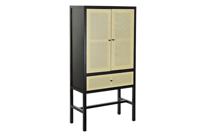 ARMARIO ABETO RATAN 80X38X160 NEGRO