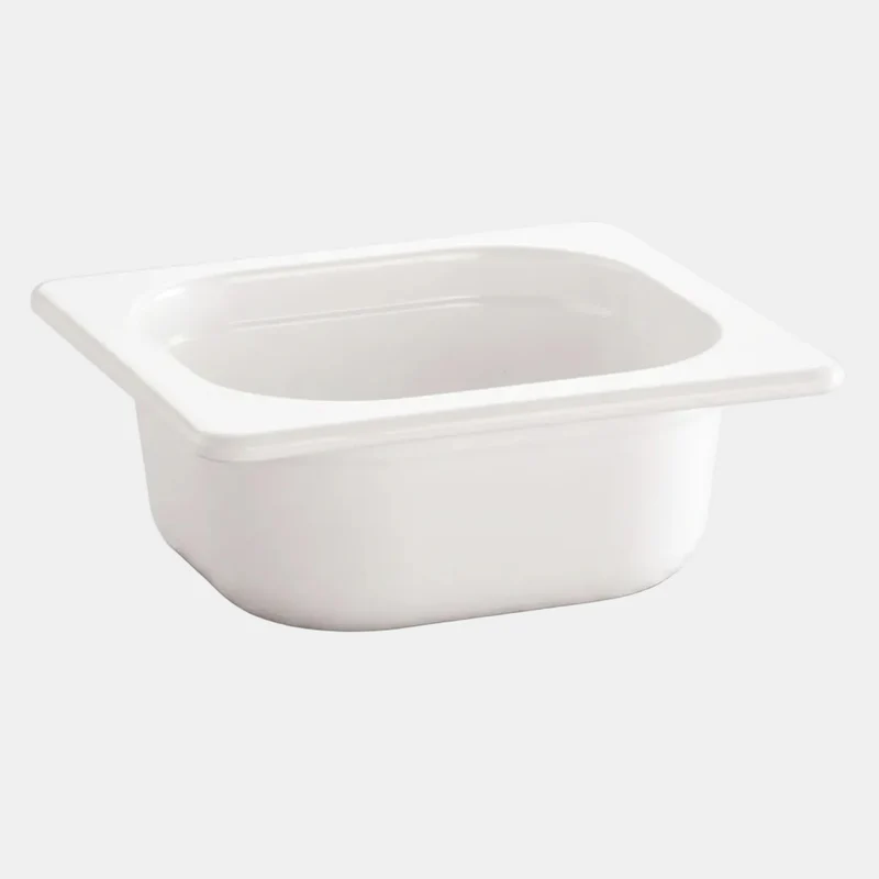 Bandeja melamina blanca 1/6 GN 0.8 L. 17,6 x 16,2 x 6,5 cm - 1 Ud.