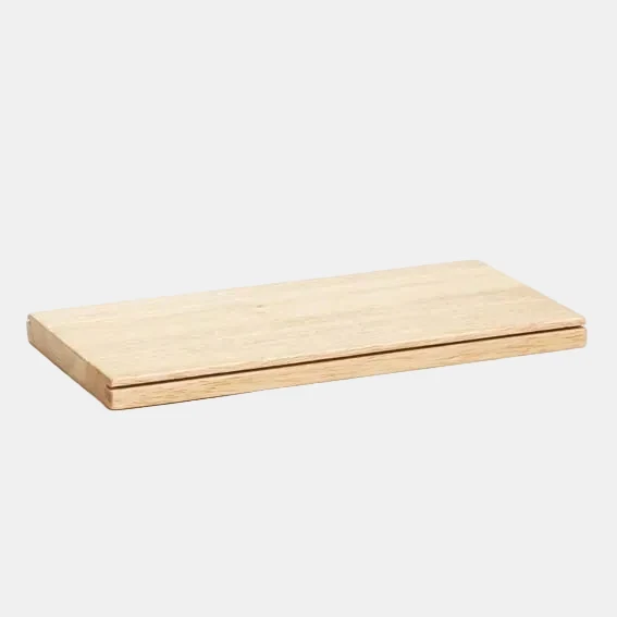 Bandeja de madera roble para soporte brochetas y conos. 12 x 24 x 1 cm - 1 Ud.