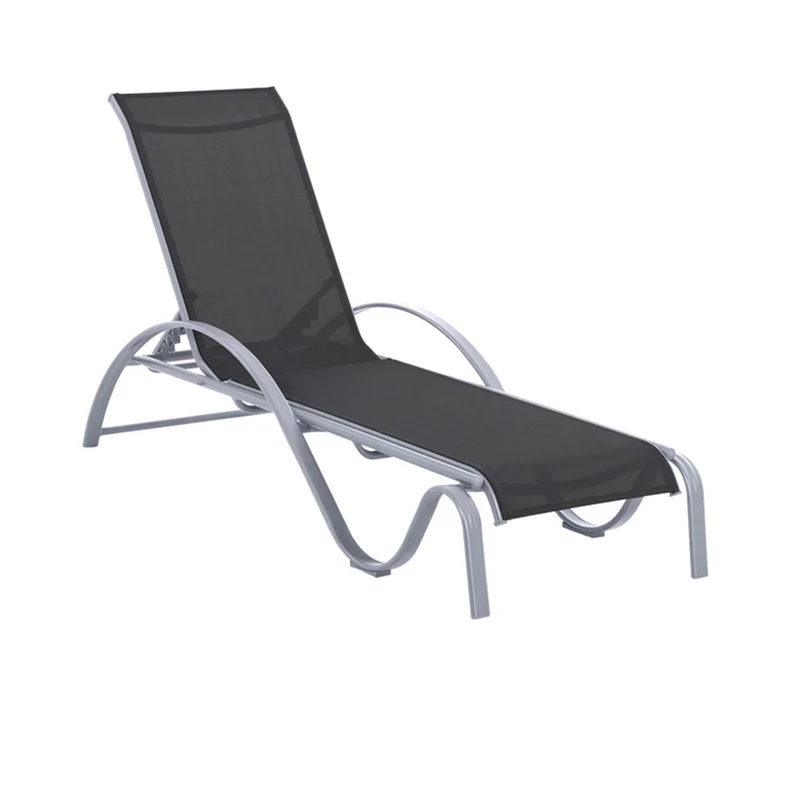 TUMBONA APILABLE LISTA — ACERO Y TEXTILENE NEGRO | RECLINABLE | 200 × 67 CM