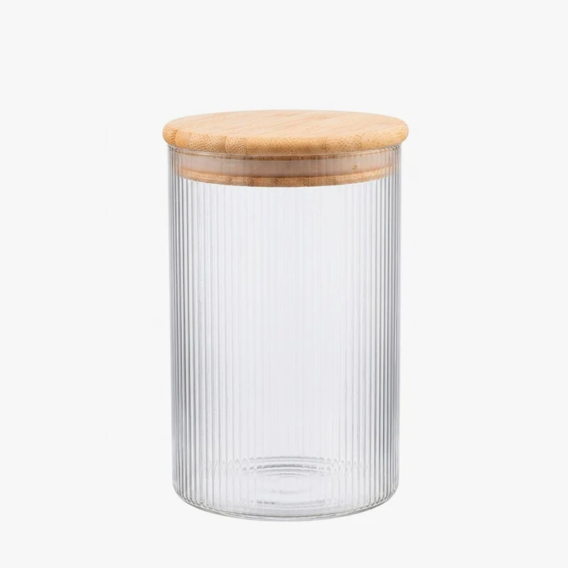 Frasco de vidro NATURE BAMBU Nervuras 1L