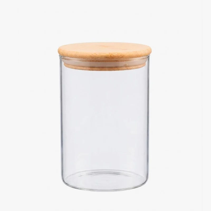 Frasco de vidro NATURE BAMBU Redondo 1L