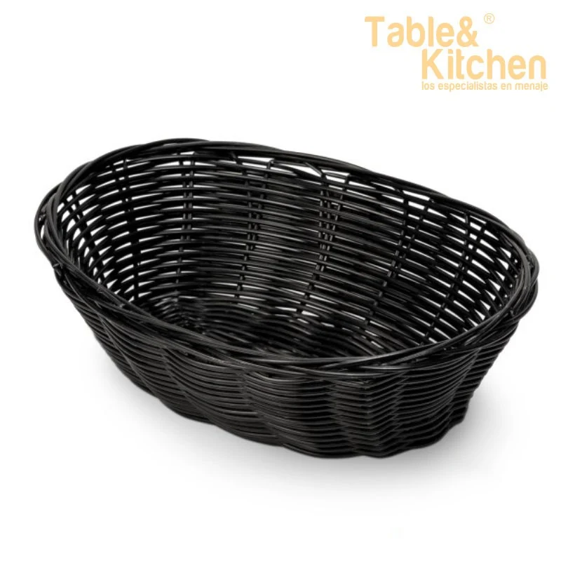 CESTA RATTAN OVAL 24X16X8 NEGRA
