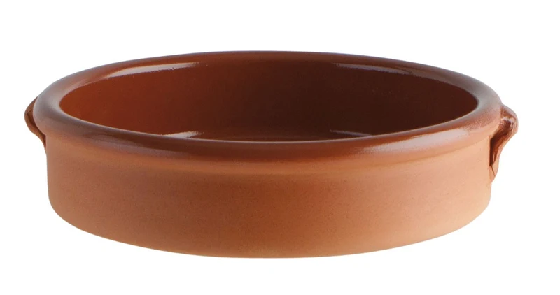 CAZUELA BAJA DE BARRO CON ASAS 17CM