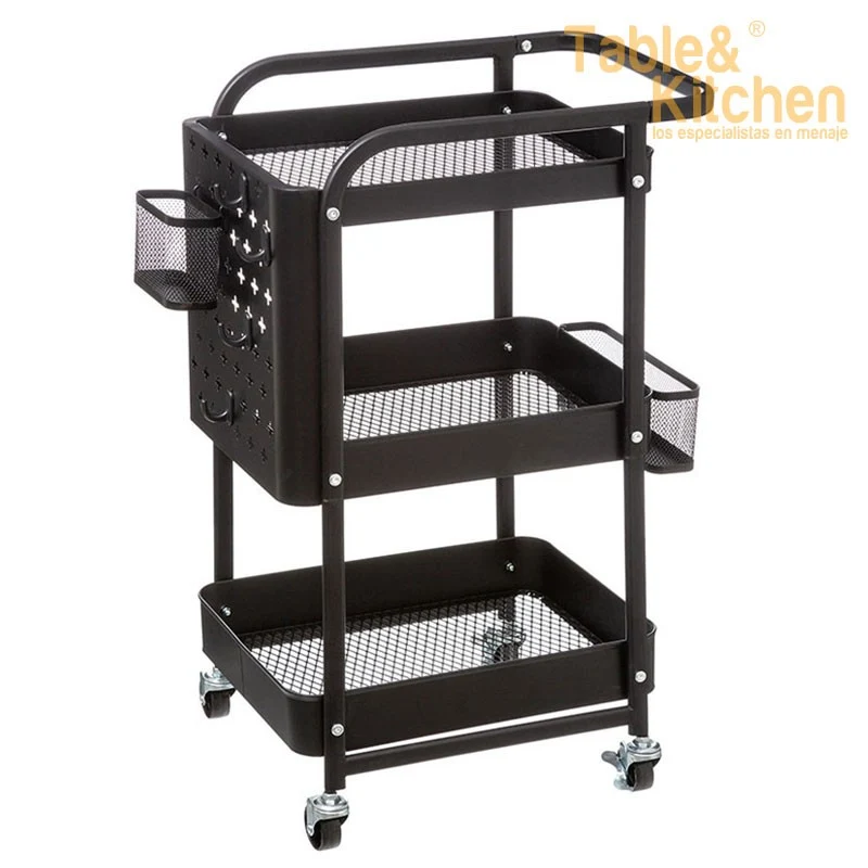CARRITO AUXILIAR 52,8X30XH.76CM. NEGRO