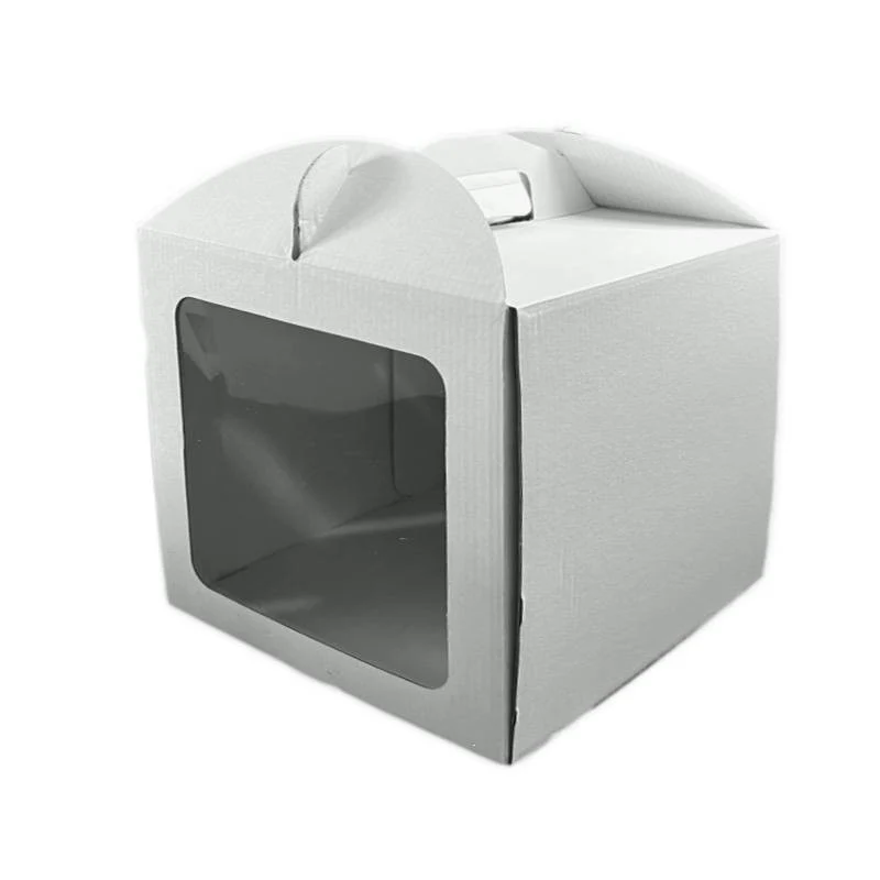 CAJA TARTA CON ASA Y VENTANA 30X30X35CM