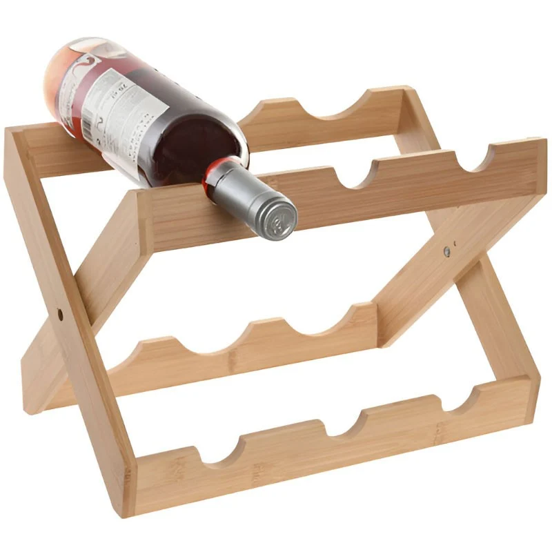 BOTELLERO BAMBU 35,5X20X29,5 6BOT PLEGABLE NATURAL