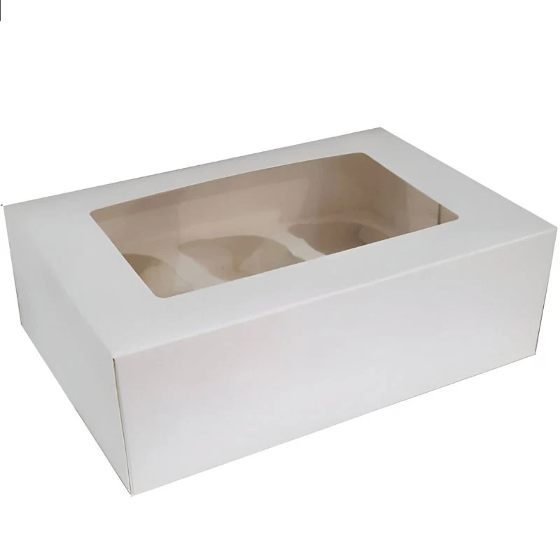 CAJA PARA CUPCAKES EXCELENTE BLANCA 6UD
