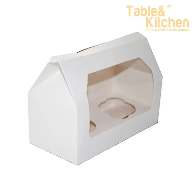 CAJA PARA 2 CUPCAKES BLANCA AZUCREN