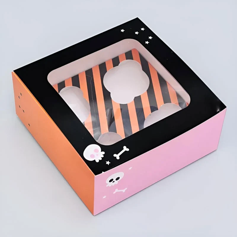 CAJA PARA 4 CUPCAKES HALLOWEEN
