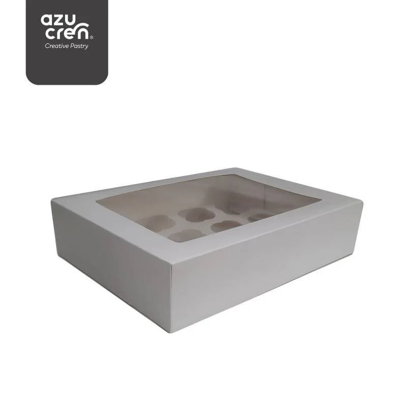 CAJA PARA CUPCAKE BLANCA 12UD