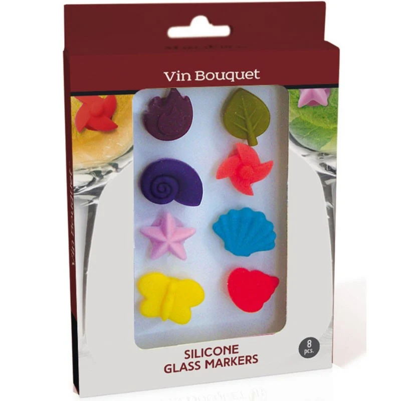 8 MARCADORES DE COPAS VIN BOUQUET