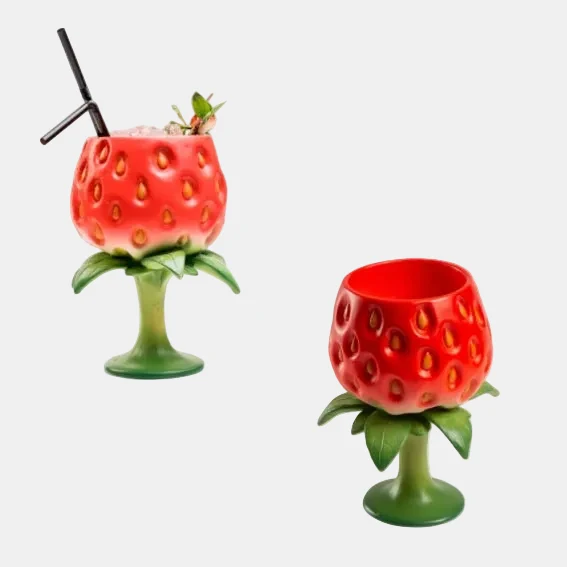 Copa de resina Fresa Tropicups. ø13 x 18 cm. 300 ml - 1 Ud.