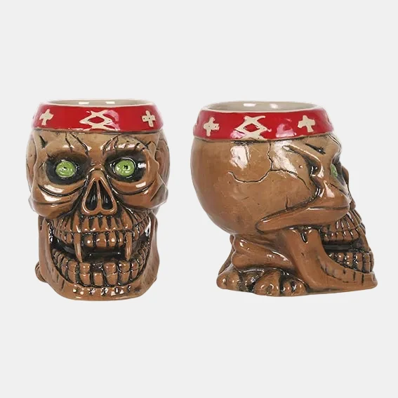 Vaso Tiki de porcelana calavera pirata Jua. 12 x 11 cm. 35 cl - 6 Uds.