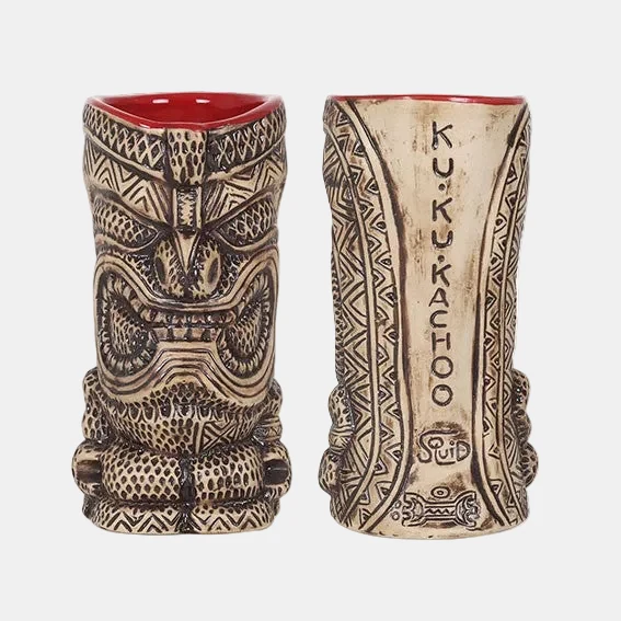 Vaso Tiki de porcelana máscara Kane. 8 x 17 cm. 35 cl - 9 Uds.