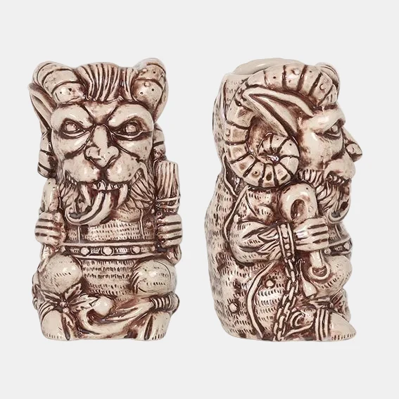 Vaso Tiki de porcelana Kanaka. 9 x 17 cm. 55 cl - 4 Uds.